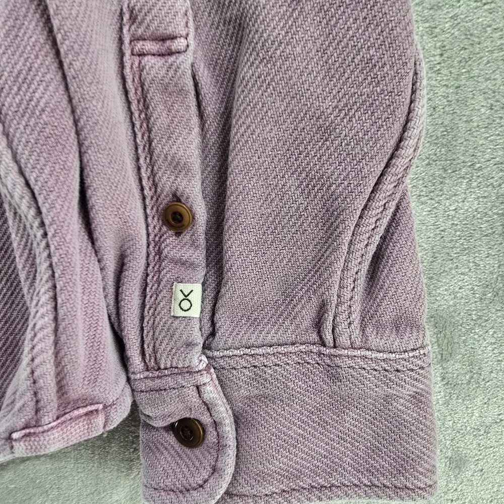 Outerknown Blanket Shirt Mens Large Purple Twill Long Sleeve Heavyweight Flannel - Picture 4 of 7